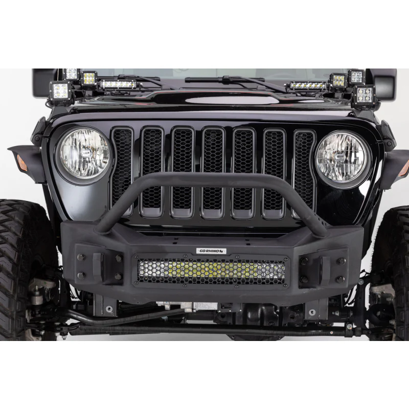 Go Rhino Rockline Winch-Ready Front Stubby Bumper With Overrider For Jeep Model 331101T - Image 5