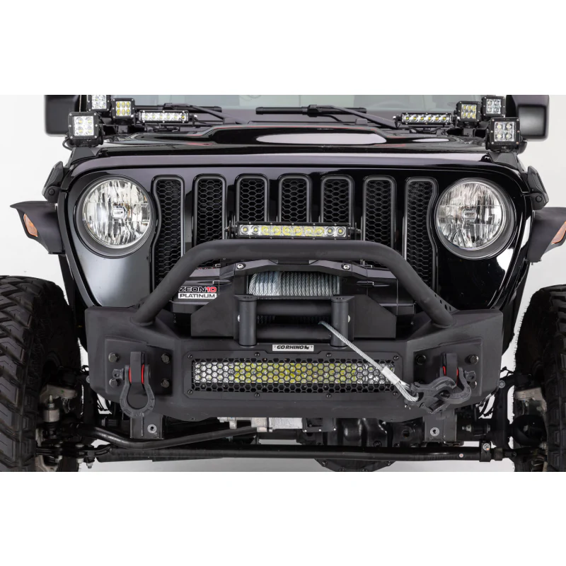 Go Rhino Rockline Winch-Ready Front Stubby Bumper With Overrider For Jeep Model 331101T - Image 6