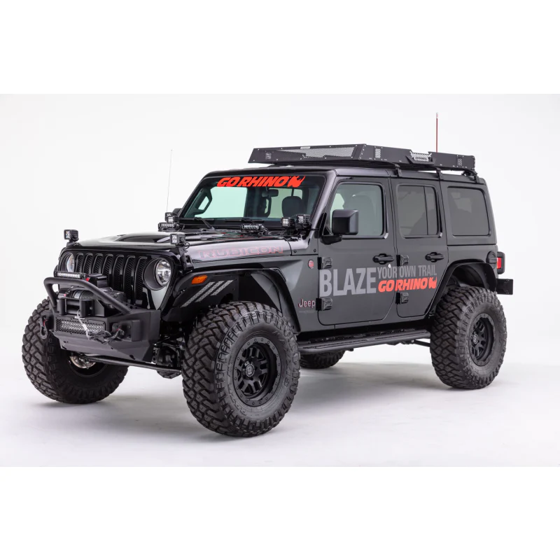 Go Rhino Rockline Winch-Ready Front Stubby Bumper With Overrider For Jeep Model 331101T - Image 7