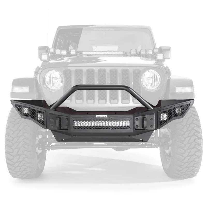 Go Rhino Rockline Winch-Ready Full Width Bumper With Overrider For Jeep Model 331201T - Image 2