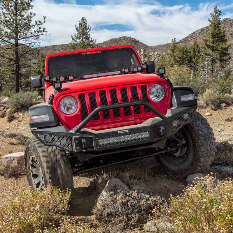 Go Rhino Rockline Winch-Ready Full Width Bumper With Overrider For Jeep Model 331201T - Image 6