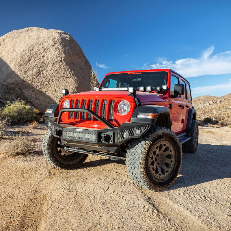 Go Rhino Rockline Winch-Ready Full Width Bumper With Overrider For Jeep Model 331201T - Image 8