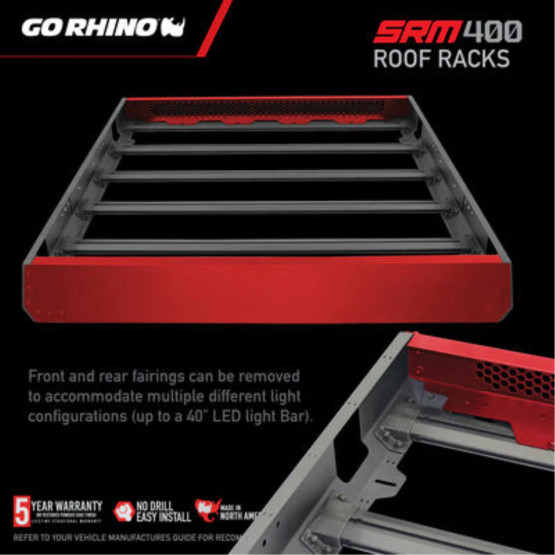 Go Rhino SRM400 68" Long x 52" Wide Fabricated Customizable Steel Basket Roof Rack Model 5934068T - Image 9