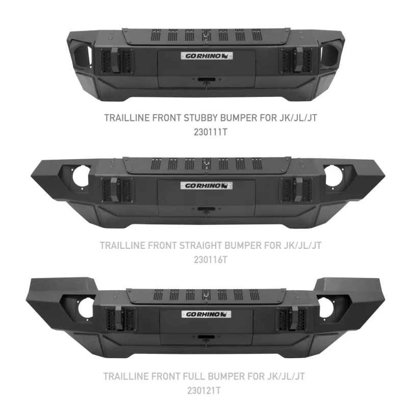 Go Rhino Trailline Winch Ready Front Stubby Bumper For Jeep Model 230111T - Image 14
