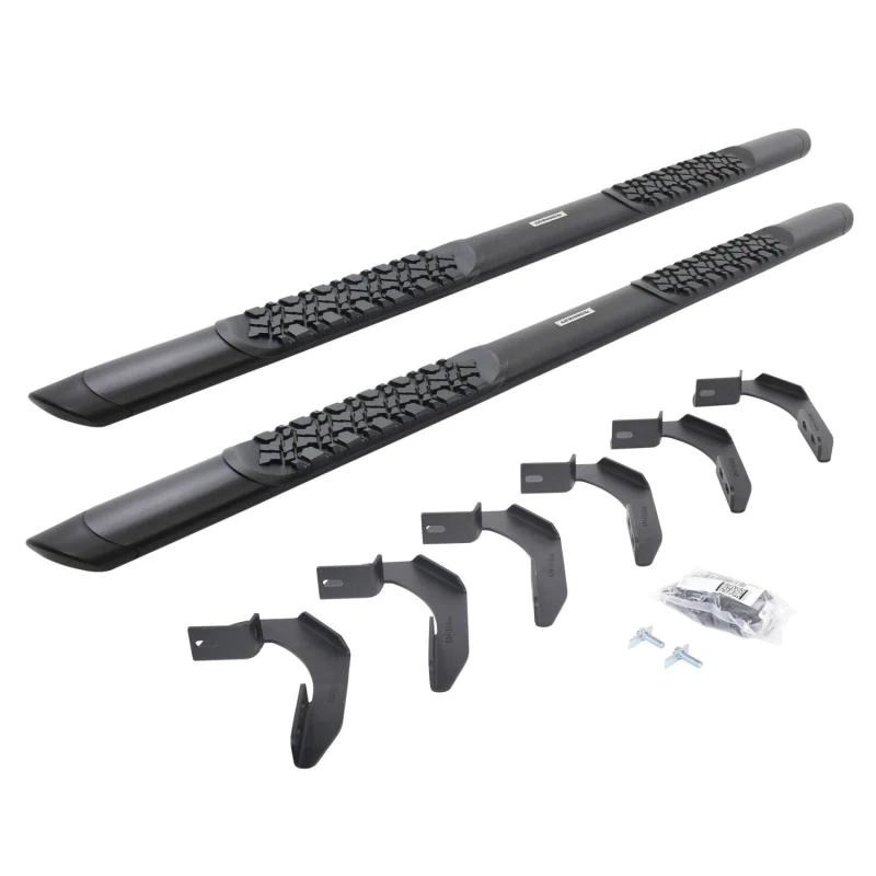 Go Rhino V-Series V3 Aluminum Step Nerf Bars and Mounting Brackets Kit Textured Black Model V3415087T