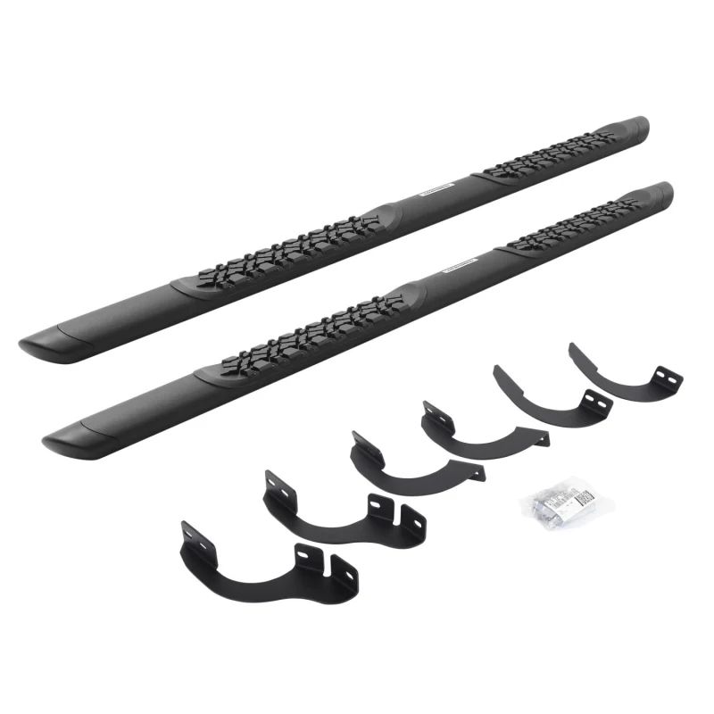 Go Rhino V-Series V3 Aluminum Step Nerf Bars with Mounting Brackets Kit - Textured Black Model V3442568T