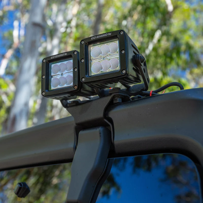 Go Rhino XE Rear Hard Top Light Mounts for Jeep JL/JT Fits two 3x3 LED Cube Lights Model 599502T - Image 4