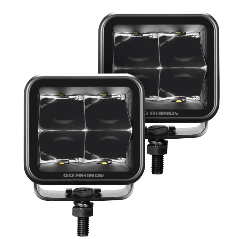 Go Rhino Xplor Blackout Series Spot 3x3 Cube Lights Model 750400321SCS