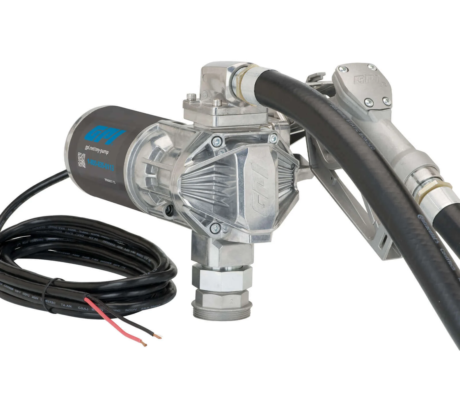 GPI 20 GPM 12V DC Transfer Tank Pump Kit Manual Nozzle Spin Collar Mount Model 162000-02