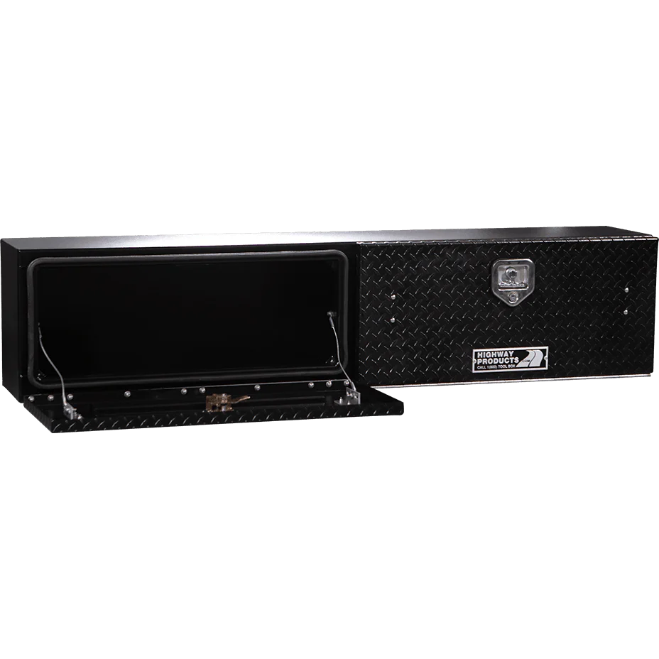 Highway Products 65 X 16 X 13 Top Mount Tool Box With Black Diamond Plate Door Smooth Black Base 3813-007-BK62