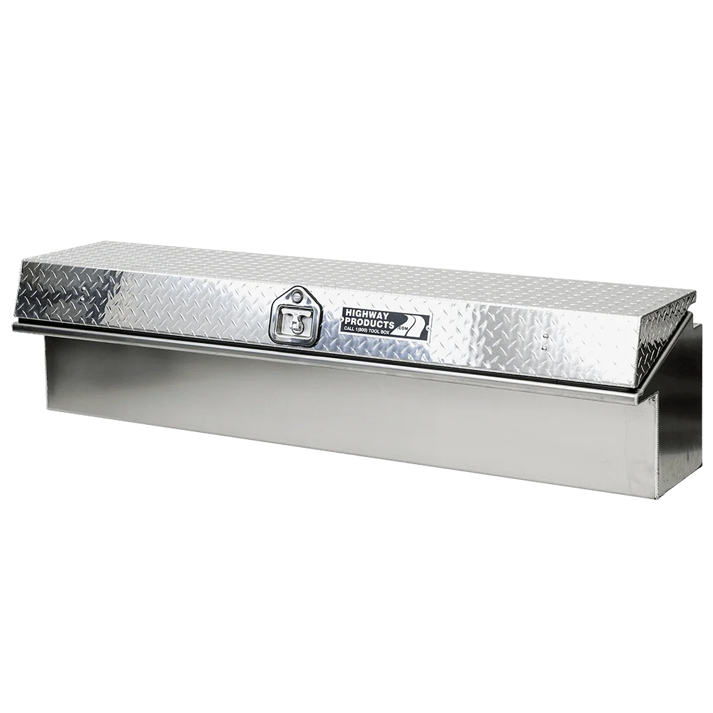 Highway Products 90 X 16 X 16 Driver Side Side Mount Tool Box With Smooth Aluminum Base Diamond Plate Lid 3712-005