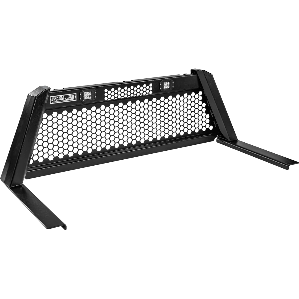 Highway Products Guardian Headache Rack Hd Full Mesh Smooth Black Upright Smooth Black Center Size 5 4011-011-BK62