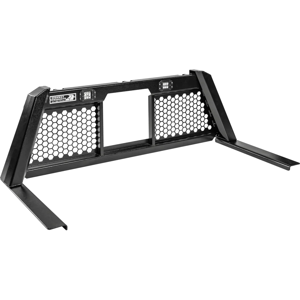 Highway Products Guardian Headache Rack Hd Open Mesh Smooth Black Upright Smooth Black Center Size 6 4011-095-BK62