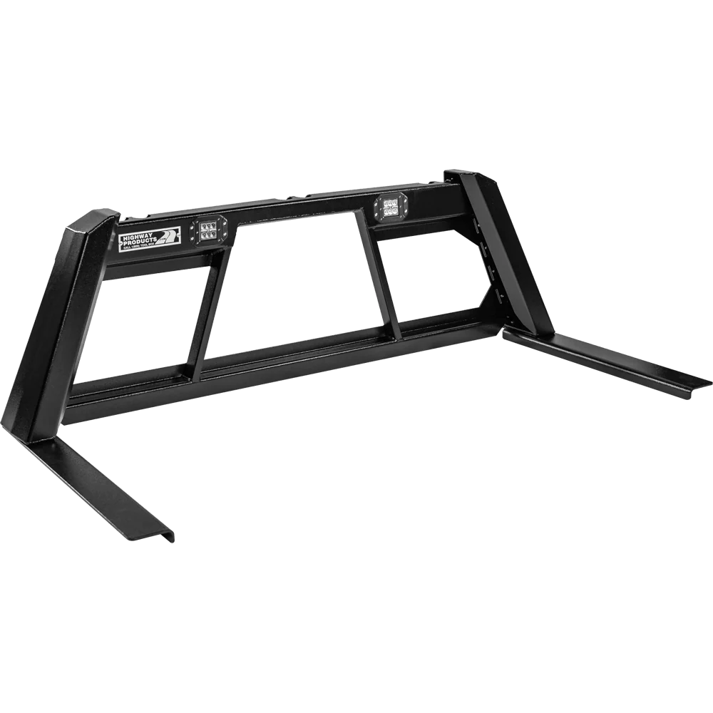 Highway Products Guardian Headache Rack Hd Open Post Smooth Black Upright Smooth Black Center Size 7 4011-111-BK62