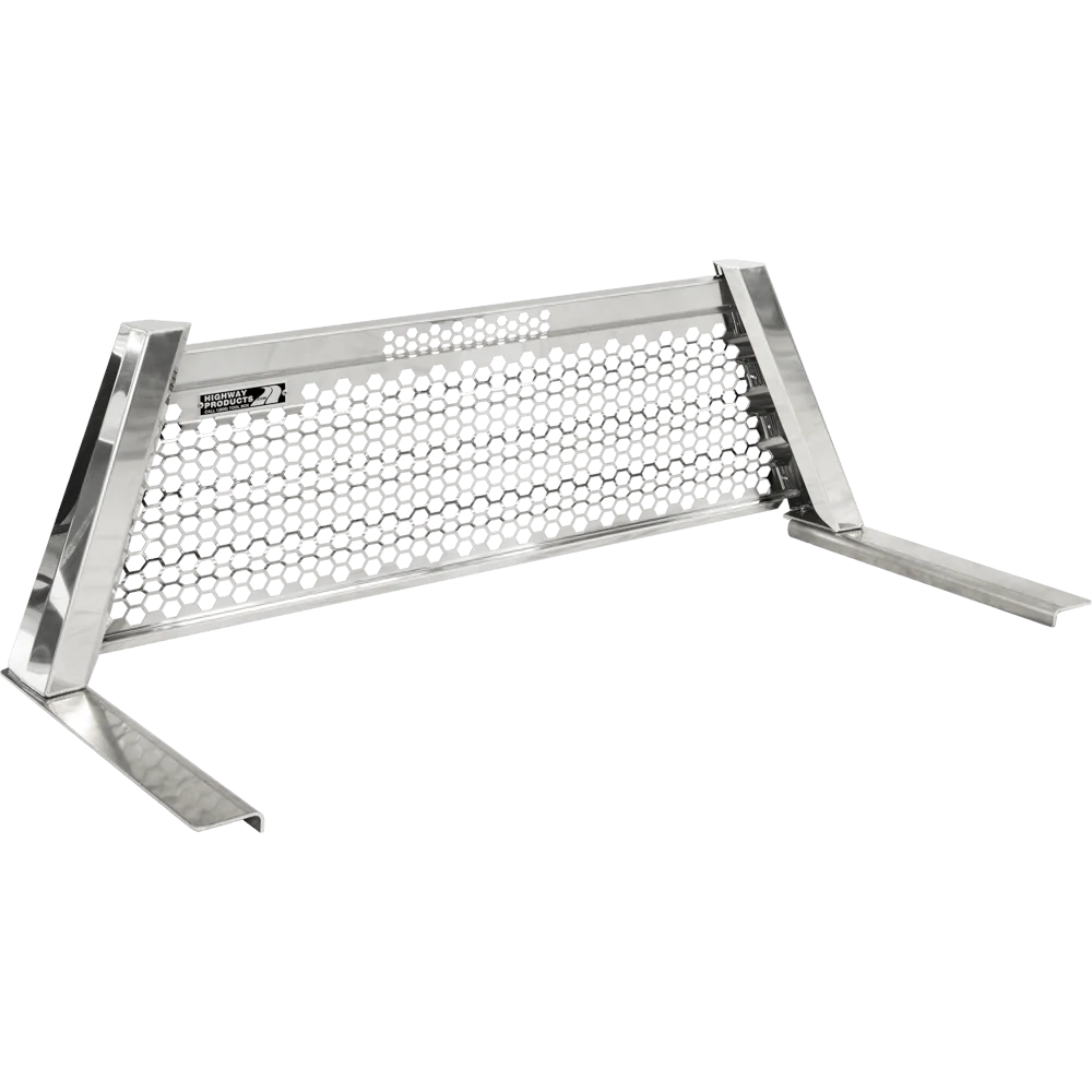 Highway Products Honeycomb Headache Rack Full Wave Polished Aluminum Upright Polished Aluminum Center Size 1 4030-049