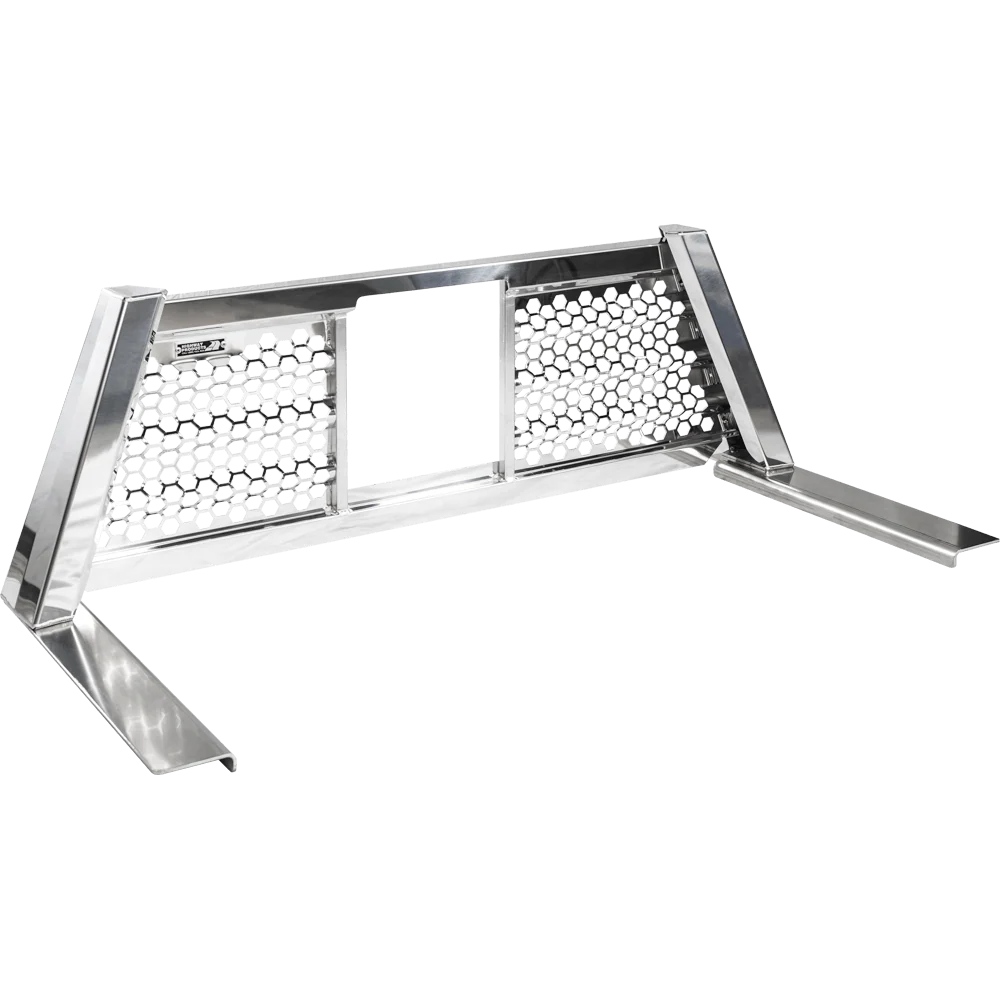 Highway Products Honeycomb Headache Rack Open Wave Polished Aluminum Upright Smooth Aluminum Center Size 5 4030-063