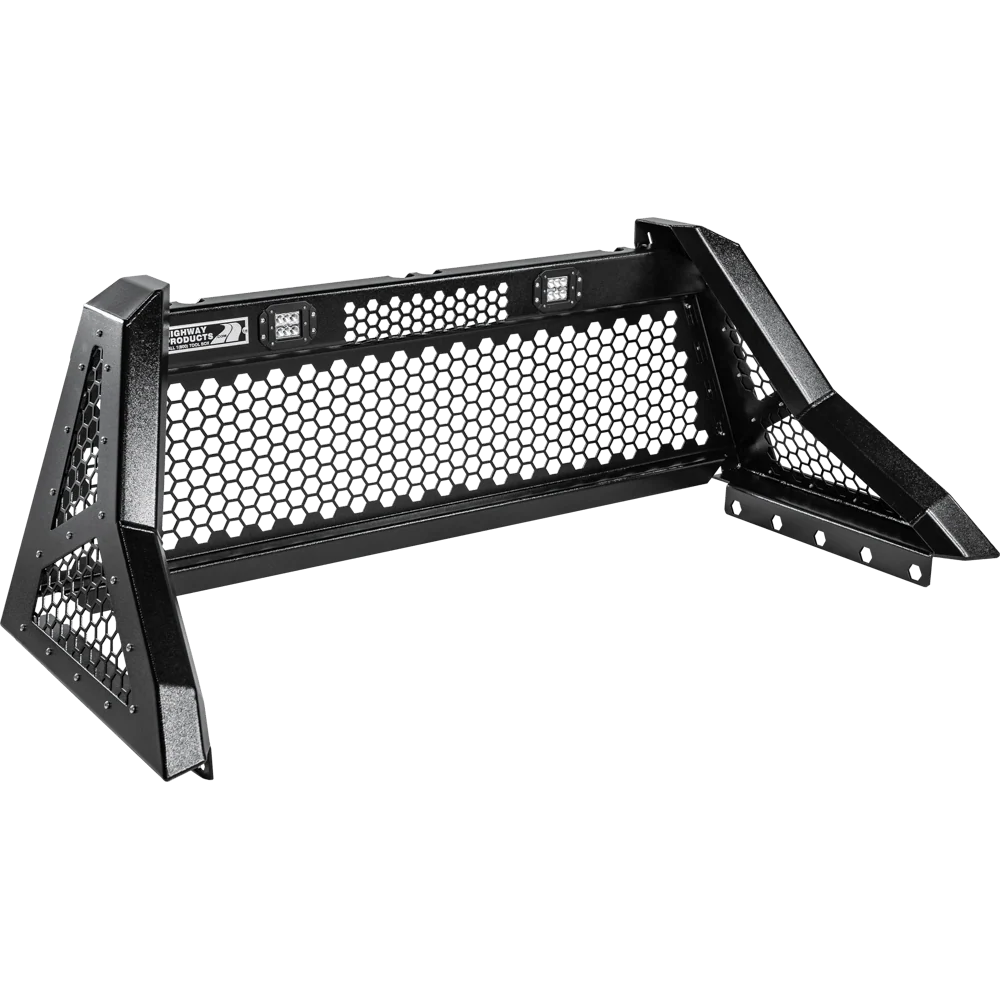 Highway Products Savage Headache Rack Hd Full Mesh Smooth Black Upright Smooth Black Center Size 5 4011-020-BK62