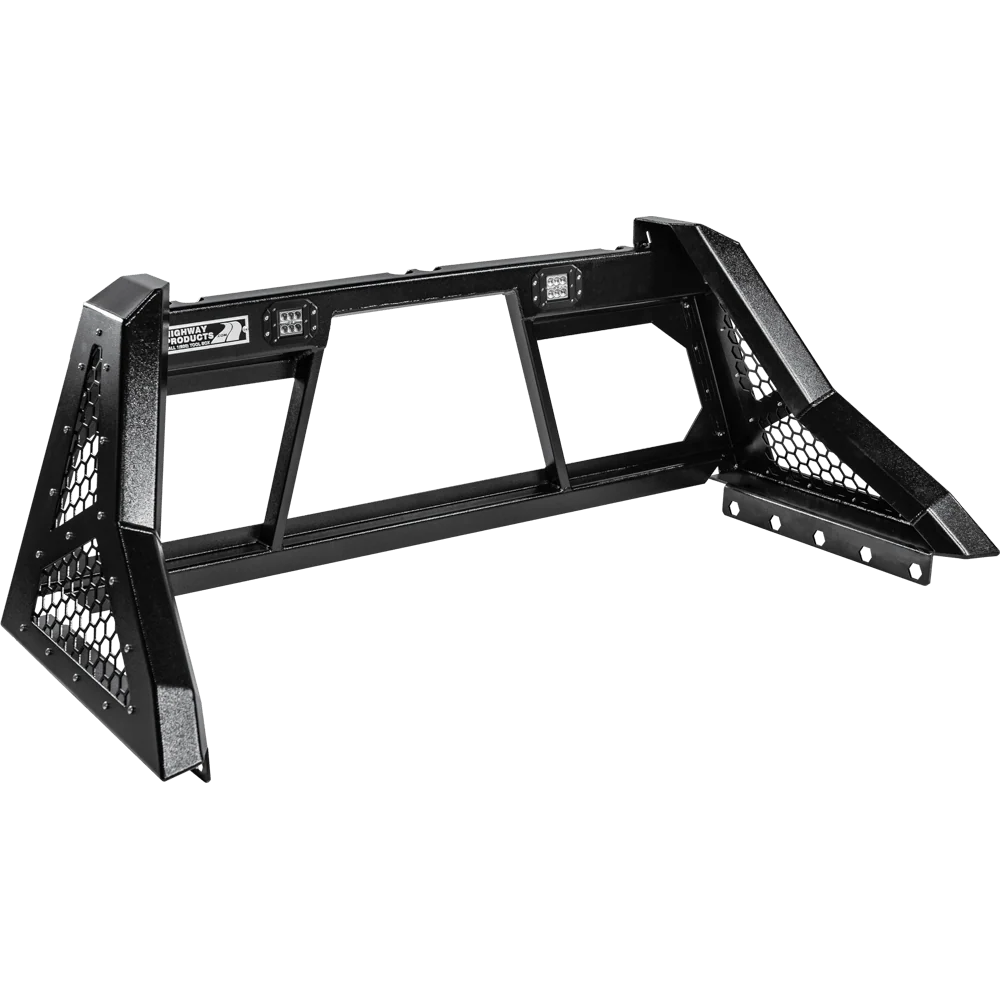 Highway Products Savage Headache Rack Hd Open Post Smooth Black Upright Smooth Black Center Size 5 4011-060-BK62
