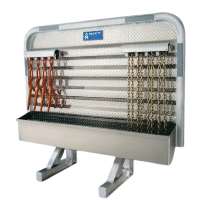 Merritt 68"X86" Dyna-Light Cab Rack Radius Corners Diamond Plate Panel Two Chain Racks Two Trays Model 319363
