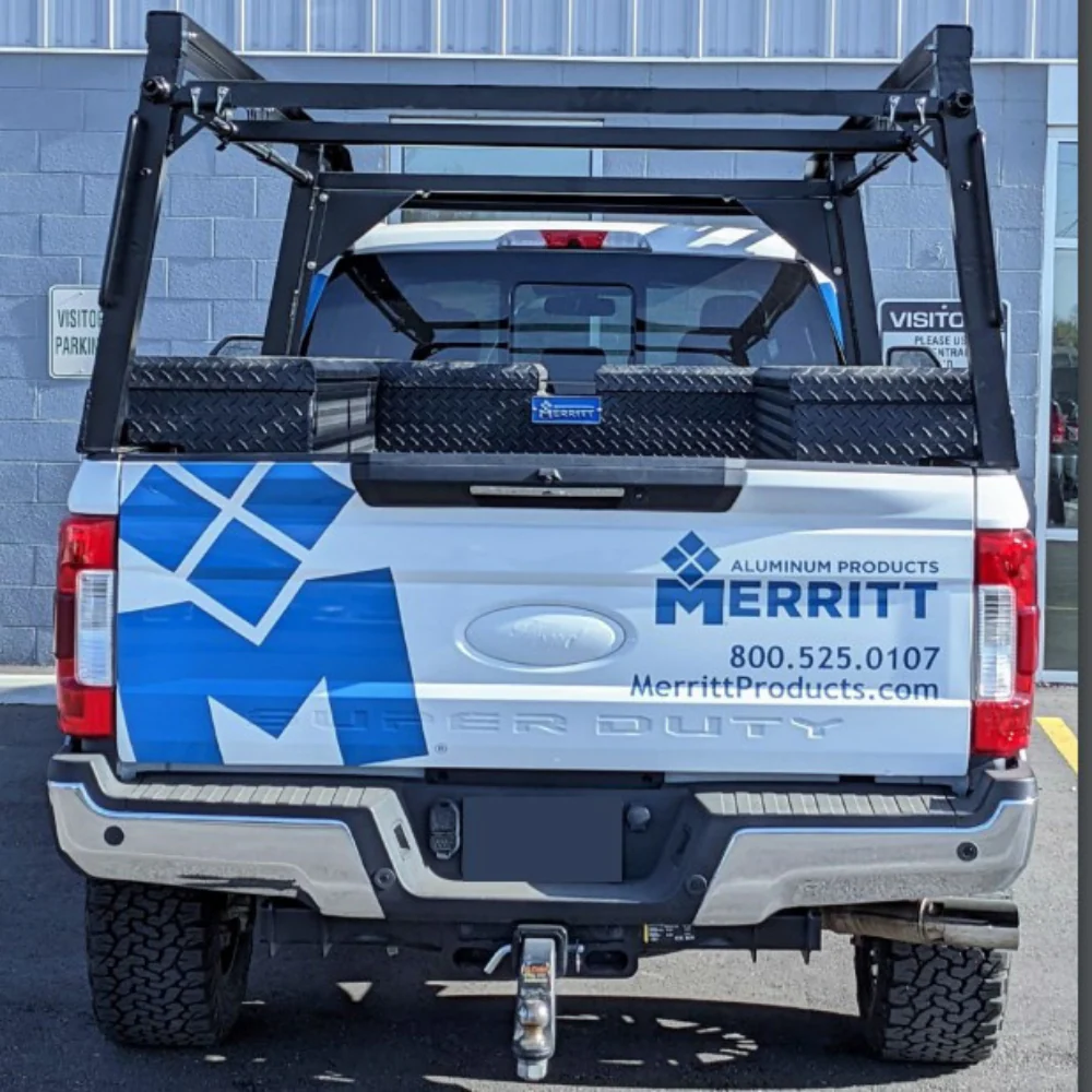 Merritt Aluminum Ladder Rack For Full Size Trucks 12' x 73" 1000lb Capacity Textured Black Powder Coat Model 770114-106 - Image 2