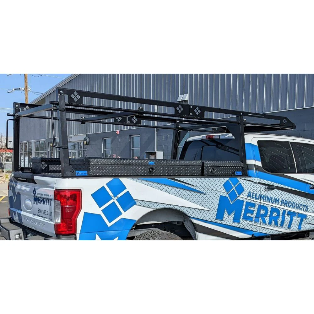 Merritt Aluminum Ladder Rack For Full Size Trucks 12' x 73" 1000lb Capacity Textured Black Powder Coat Model 770114-106 - Image 3