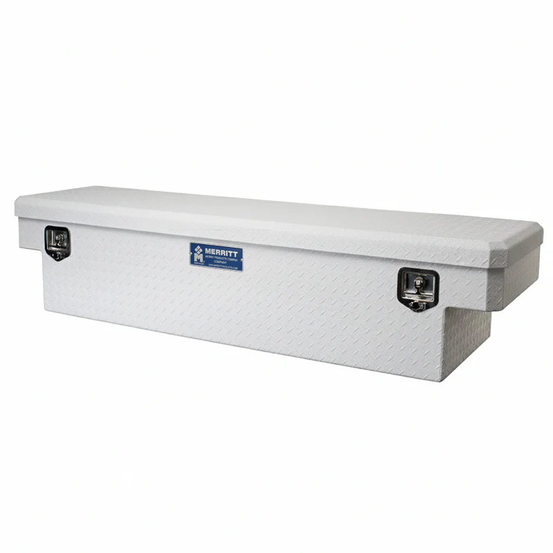 Merritt Crossover Tool Box Extra Deep 19"H x 20"D x 70"L Diamond Plate White Single Lid Full Size Trucks Model 710110-115