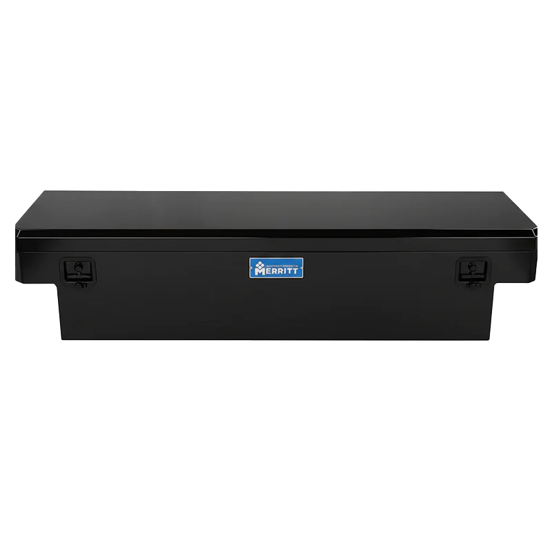 Merritt Crossover Tool Box Standard Depth 14"H x 20"D x 60"L Smooth Aluminum Gloss Black Single Lid Mid Size Trucks Model 710113-223