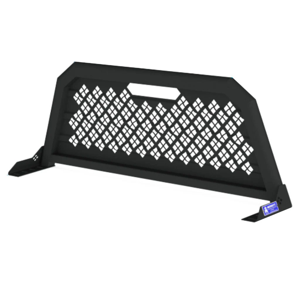 Merritt Satin Black Aluminum Headache Rack Punched Panel Above Cab High Select Ford F-150 GMC Chevy HD Model 720408-234