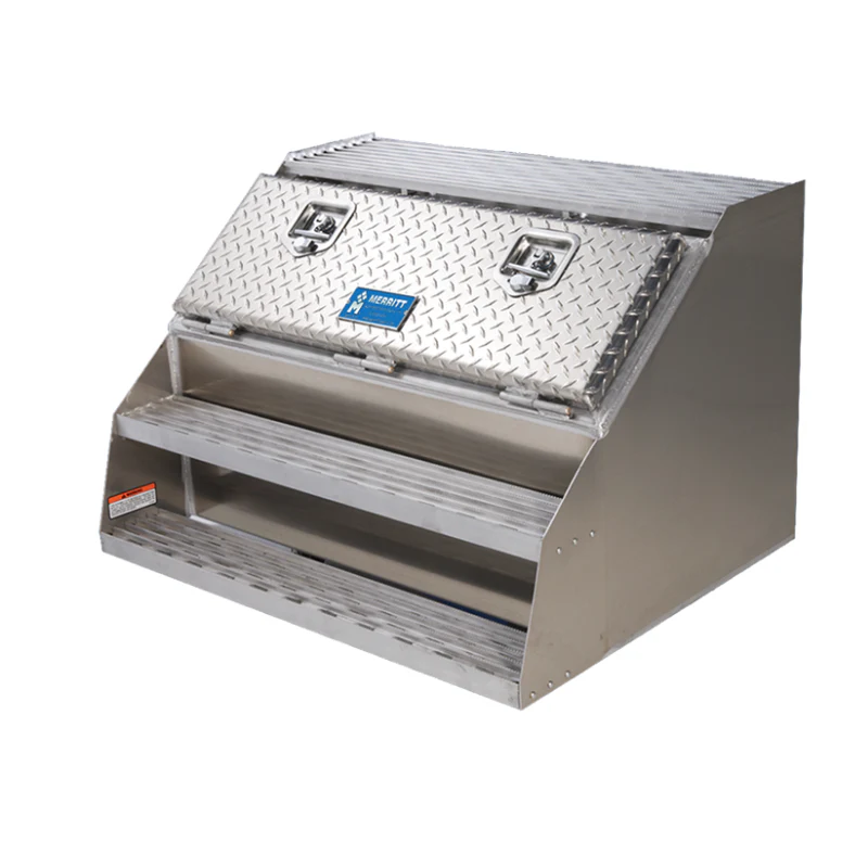 Merritt Saddle Box Top-Opening, 22 (H) × 21 (D) × 36 (L) In Diamond Plate Finish Model 6481