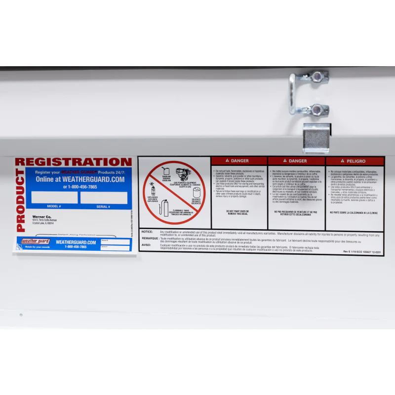 Weather Guard Crossover Tool Box White Steel Full Size Deep Model 128-3-04 - Image 13