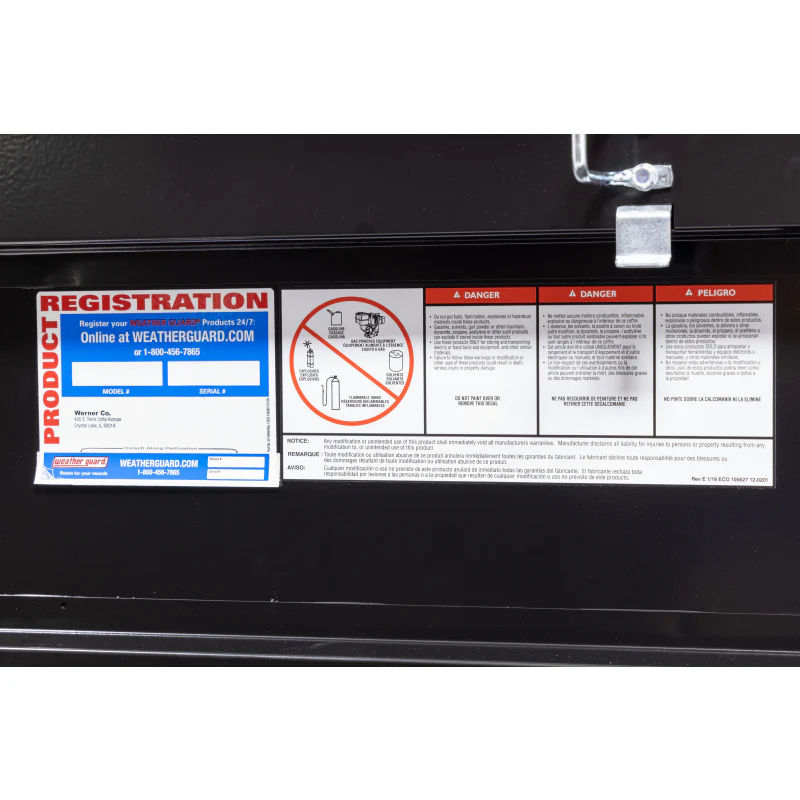 Weather Guard Crossover Tool Box Gloss Black Steel Midsize Model 156-5-04 - Image 13