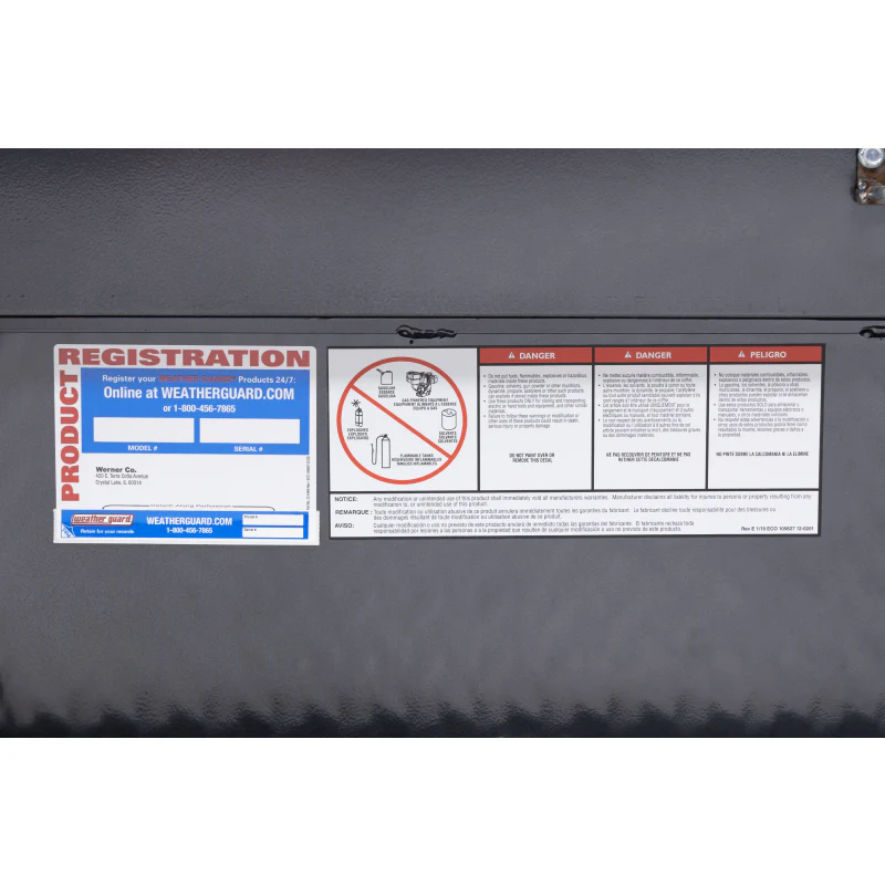 Weather Guard Side Mount Tool Box Gray Aluminum 87X17X13 Model 164-6-04 - Image 13