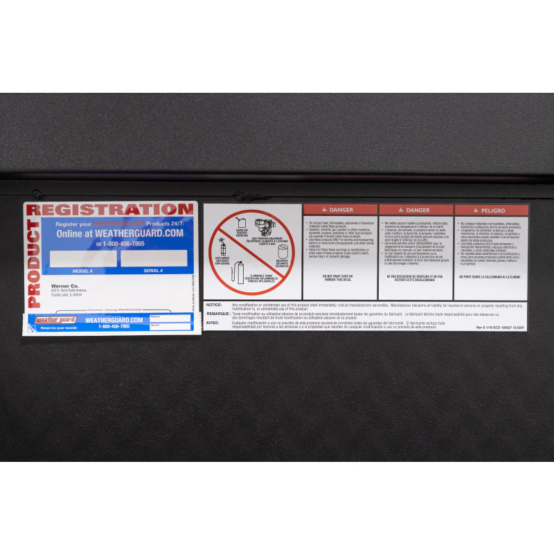 Weather Guard Side Mount Tool Box Low Profile Textured Matte Black Aluminum 41X17X13 Model 180-52-04 - Image 12