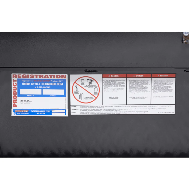 Weather Guard Side Mount Tool Box Low Profile Gray Aluminum 41X17X13 Model 180-6-04 - Image 11