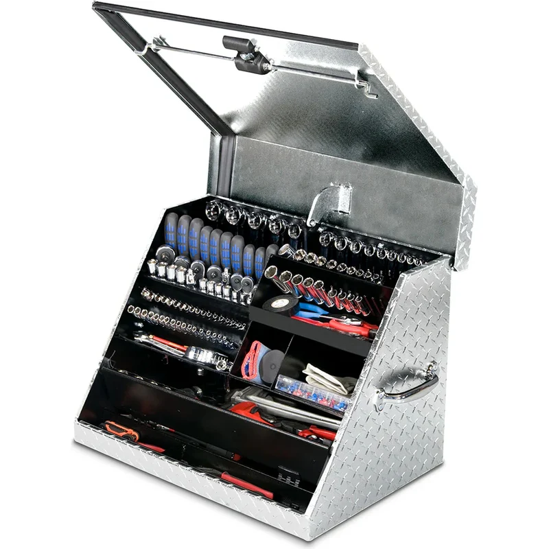 Montezuma 26 x 18 In. Aluminum Triangle® Toolbox Brite Top Mount Toolbox SE250AL