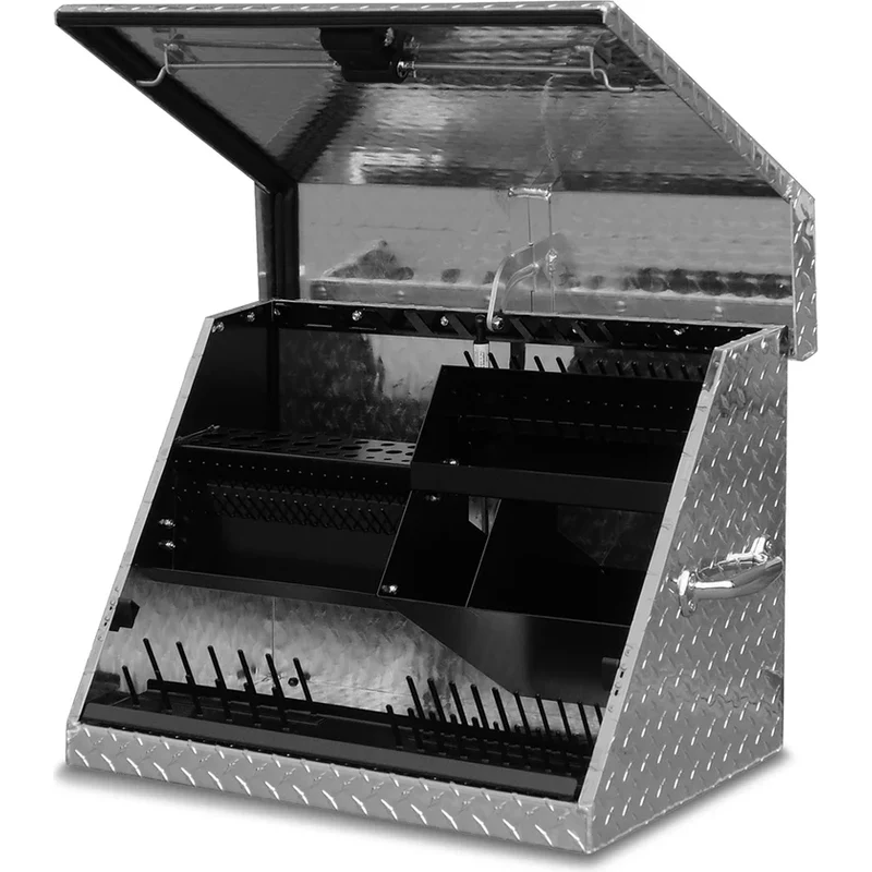 Montezuma 26 x 18 In. Aluminum Triangle® Toolbox Brite Top Mount Toolbox SE250AL - Image 2