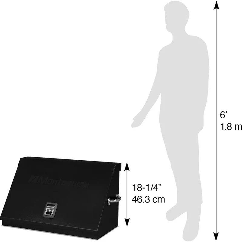 Montezuma 30 x 15 In. Steel Triangle® Toolbox Black Top Mount Truck Box ME300B - Image 10
