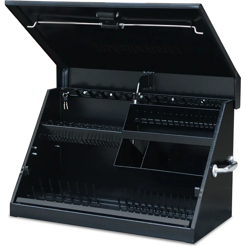 Montezuma 30 x 15 In. Steel Triangle® Toolbox Black Top Mount Truck Box ME300B - Image 2