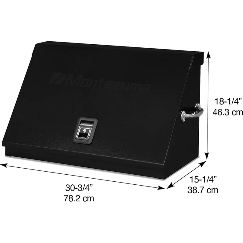 Montezuma 30 x 15 In. Steel Triangle® Toolbox Black Top Mount Truck Box ME300B - Image 9
