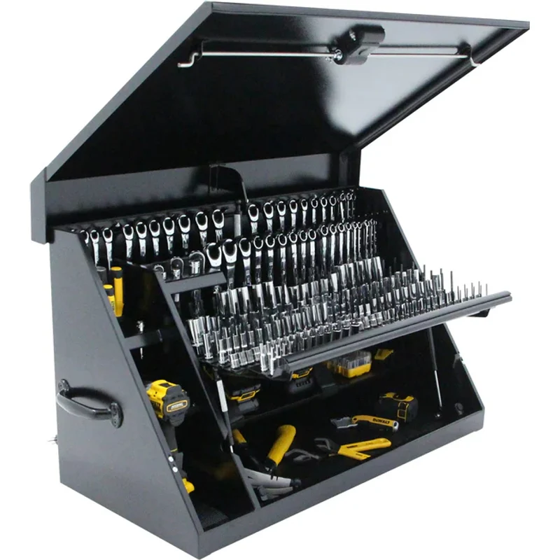 Montezuma 36 x 17 In. Steel Triangle® Toolbox Black Top Mount Toolbox DXTB36BB - Image 9