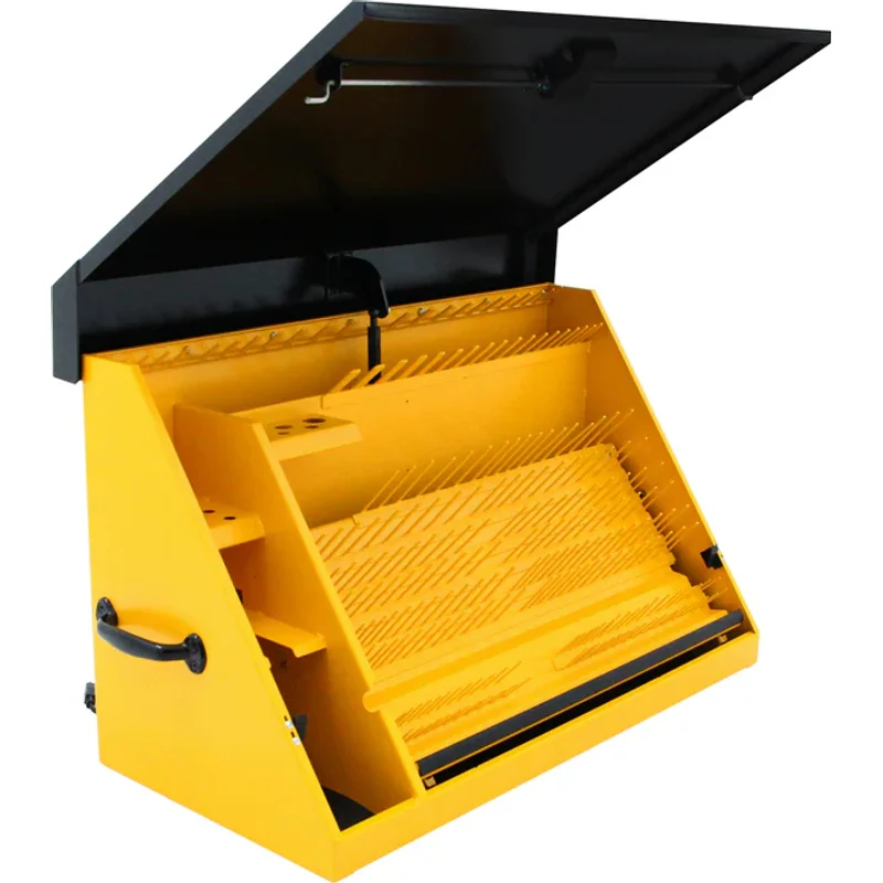 Montezuma 36 x 17 In. Steel Triangle® Toolbox Yellow/Black Top Mount Toolbox DXTB36BY - Image 11
