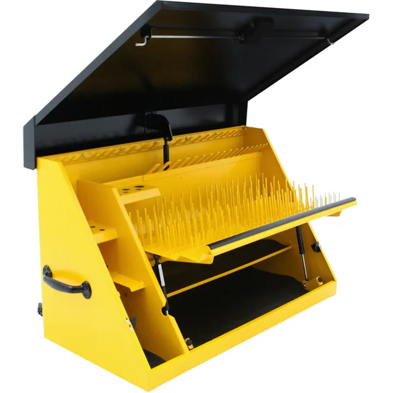 Montezuma 36 x 17 In. Steel Triangle® Toolbox Yellow/Black Top Mount Toolbox DXTB36BY - Image 12