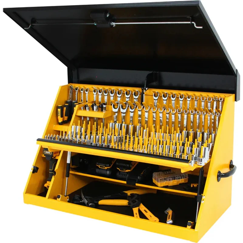 Montezuma 36 x 17 In. Steel Triangle® Toolbox Yellow/Black Top Mount Toolbox DXTB36BY - Image 2