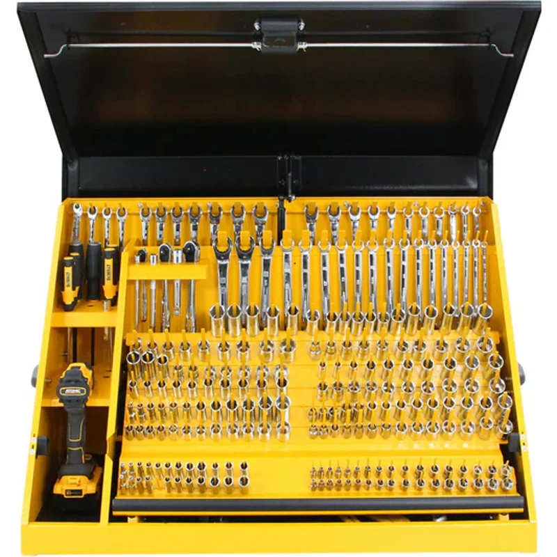Montezuma 36 x 17 In. Steel Triangle® Toolbox Yellow/Black Top Mount Toolbox DXTB36BY - Image 5