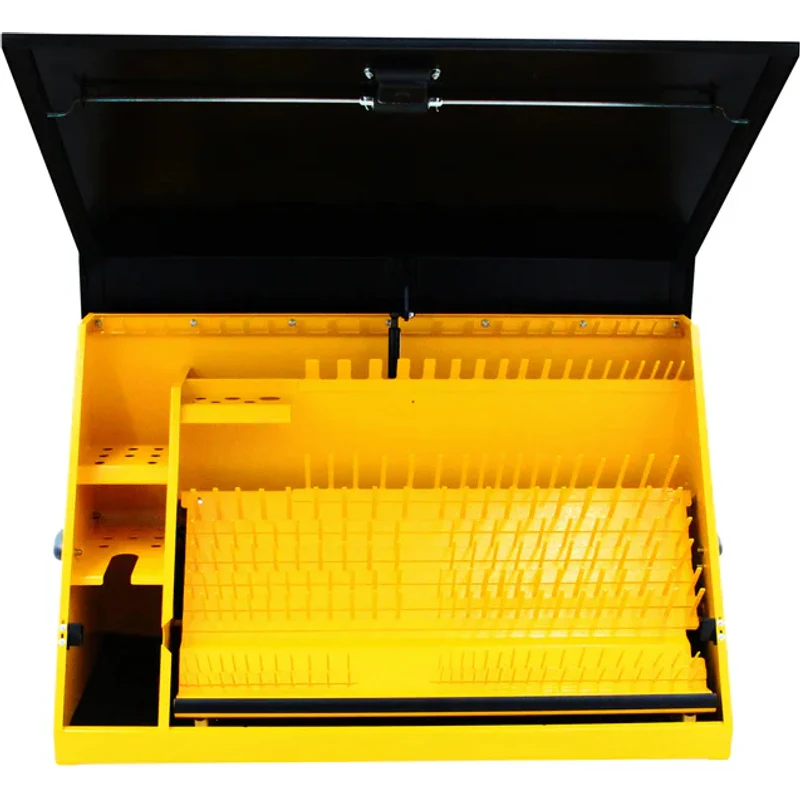 Montezuma 36 x 17 In. Steel Triangle® Toolbox Yellow/Black Top Mount Toolbox DXTB36BY - Image 7