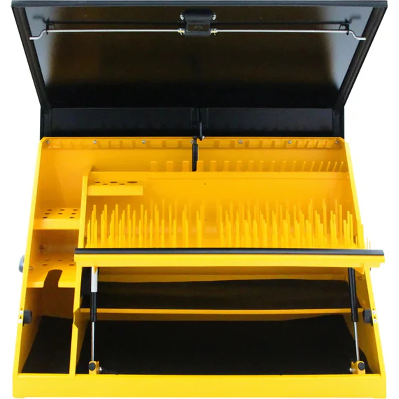 Montezuma 36 x 17 In. Steel Triangle® Toolbox Yellow/Black Top Mount Toolbox DXTB36BY - Image 8
