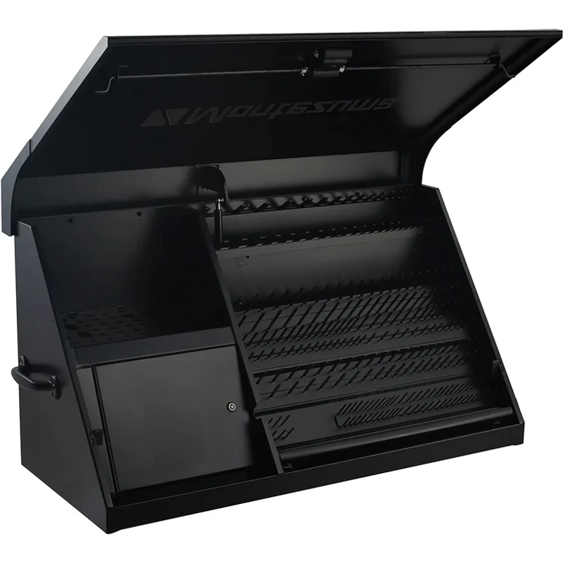 Montezuma 41 x 18 In. Steel Triangle® Toolbox Flat Black Top Mount Truck Box DX411FB - Image 5
