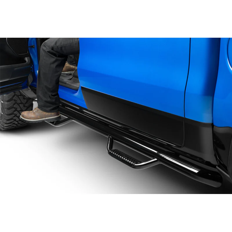 N-Fab Cab Length Side Steps Gloss Black Mild Steel Model D1980CC - Image 5