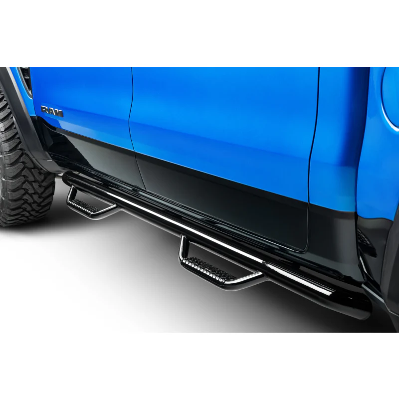 N-Fab Cab Length Side Steps Gloss Black Mild Steel Model D1980CC - Image 6