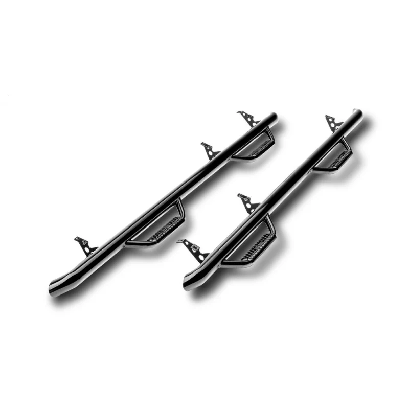 N-Fab Wheel To Wheel Side Steps Gloss Black Steel Model F1777RC-4